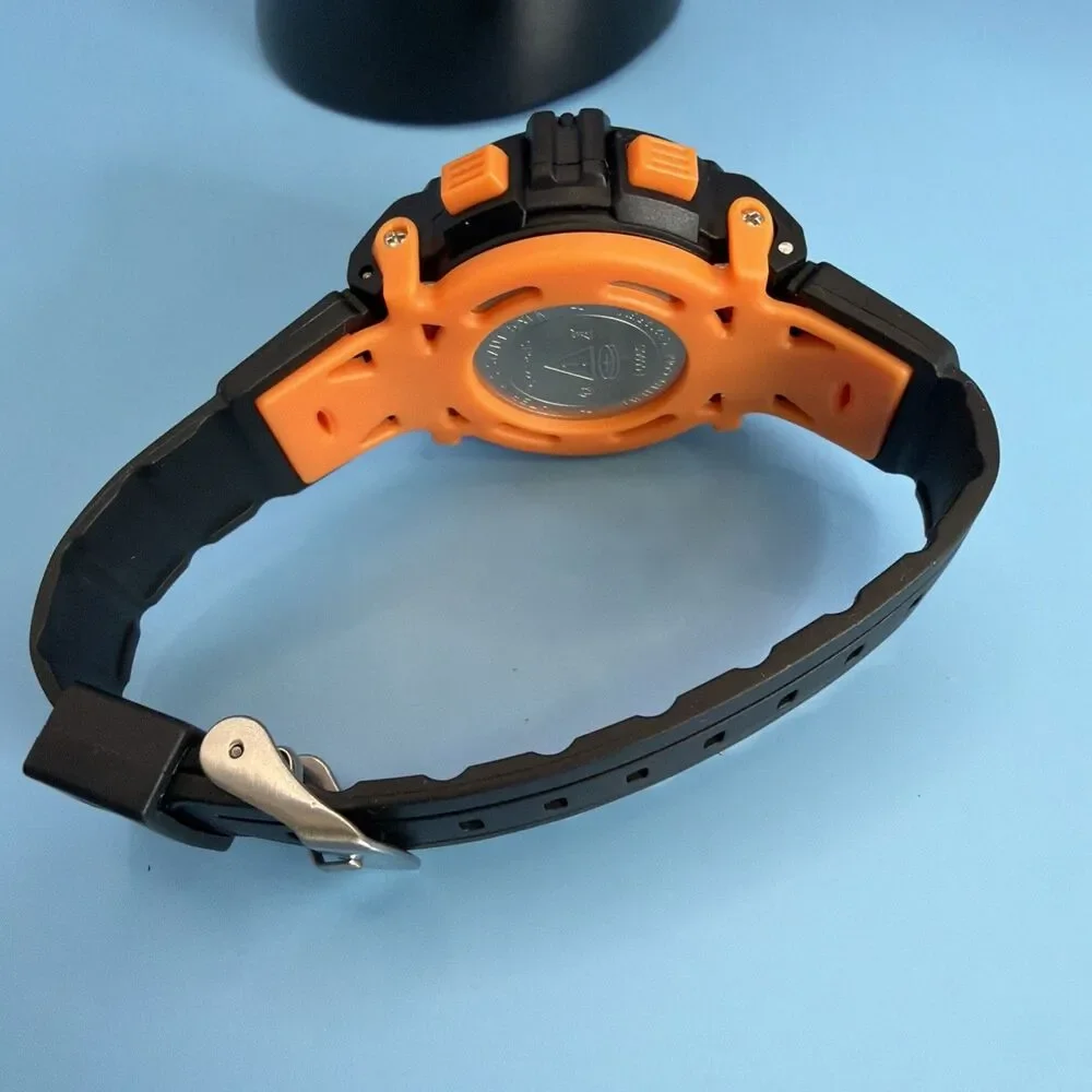 Lavaredo Digital Sports Watch Unisex Blk/orange Water Resistant To 50 Meters